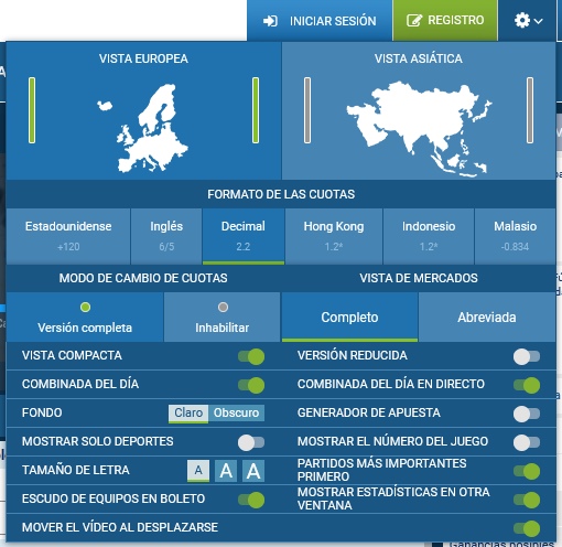 ejemplo de configuraciones posibles